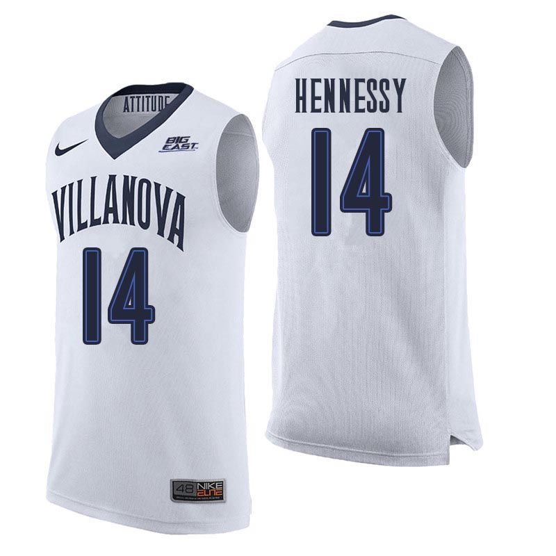 Men Villanova Wildcats #14 Larry Hennessy College Basketball Jerseys Sale-White
